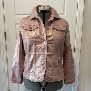 Chico's Shimmering Pink Jean Jacket